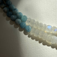 Load image into Gallery viewer, Laguna Necklace - Rainbow moonstone, Aquamarine and Silver