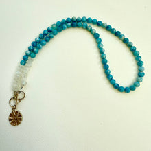 Load image into Gallery viewer, Laguna Necklace - Rainbow moonstone, Aquamarine and Silver