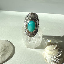 Load image into Gallery viewer, Sunburst Ring - Silver with Amazonite