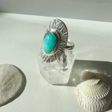 Load image into Gallery viewer, Sunburst Ring - Silver with Amazonite
