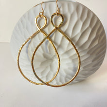 Load image into Gallery viewer, Tear Loop Large Hammered Earrings - no stone