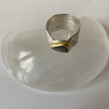 Load image into Gallery viewer, Grey Quartz Starfish Ring - 18K gold and sterling silver - size 9
