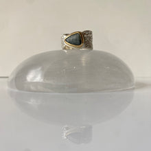 Load image into Gallery viewer, Grey Quartz Starfish Ring - 18K gold and sterling silver - size 9