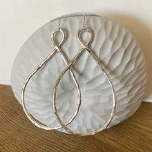 Load image into Gallery viewer, Tear Loop Large Hammered Earrings - no stone