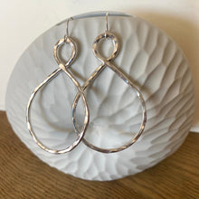 Load image into Gallery viewer, Tear Loop Large Hammered Earrings - no stone
