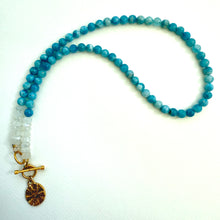 Load image into Gallery viewer, Laguna Necklace - Rainbow moonstone, Aquamarine and Gold
