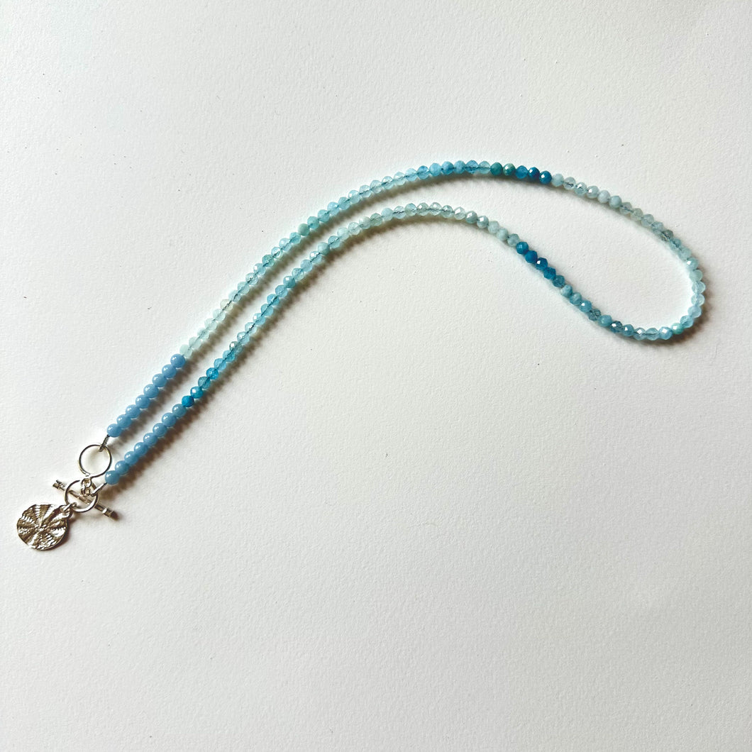 Laguna Necklace - Angelite, Aquamarine and Silver
