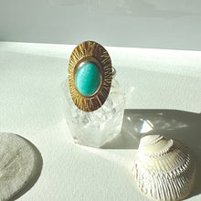 Load image into Gallery viewer, Sunburst Ring - Bronze with Amazonite
