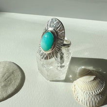 Load image into Gallery viewer, Sunburst Ring - Silver with Amazonite
