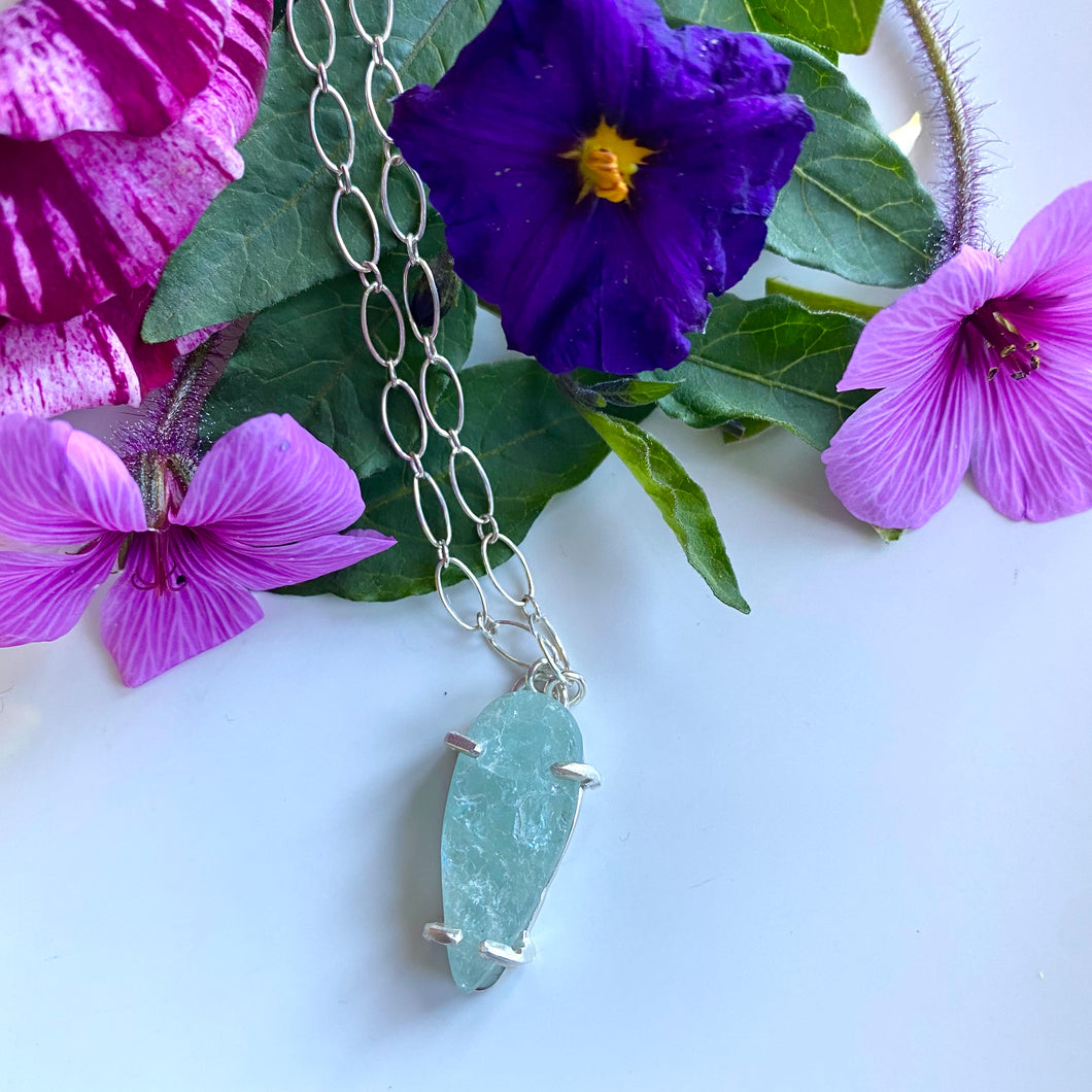 Bloom Aquamarine Tear Necklace