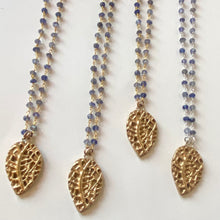 Load image into Gallery viewer, Coral Iolite Rosary Necklace

