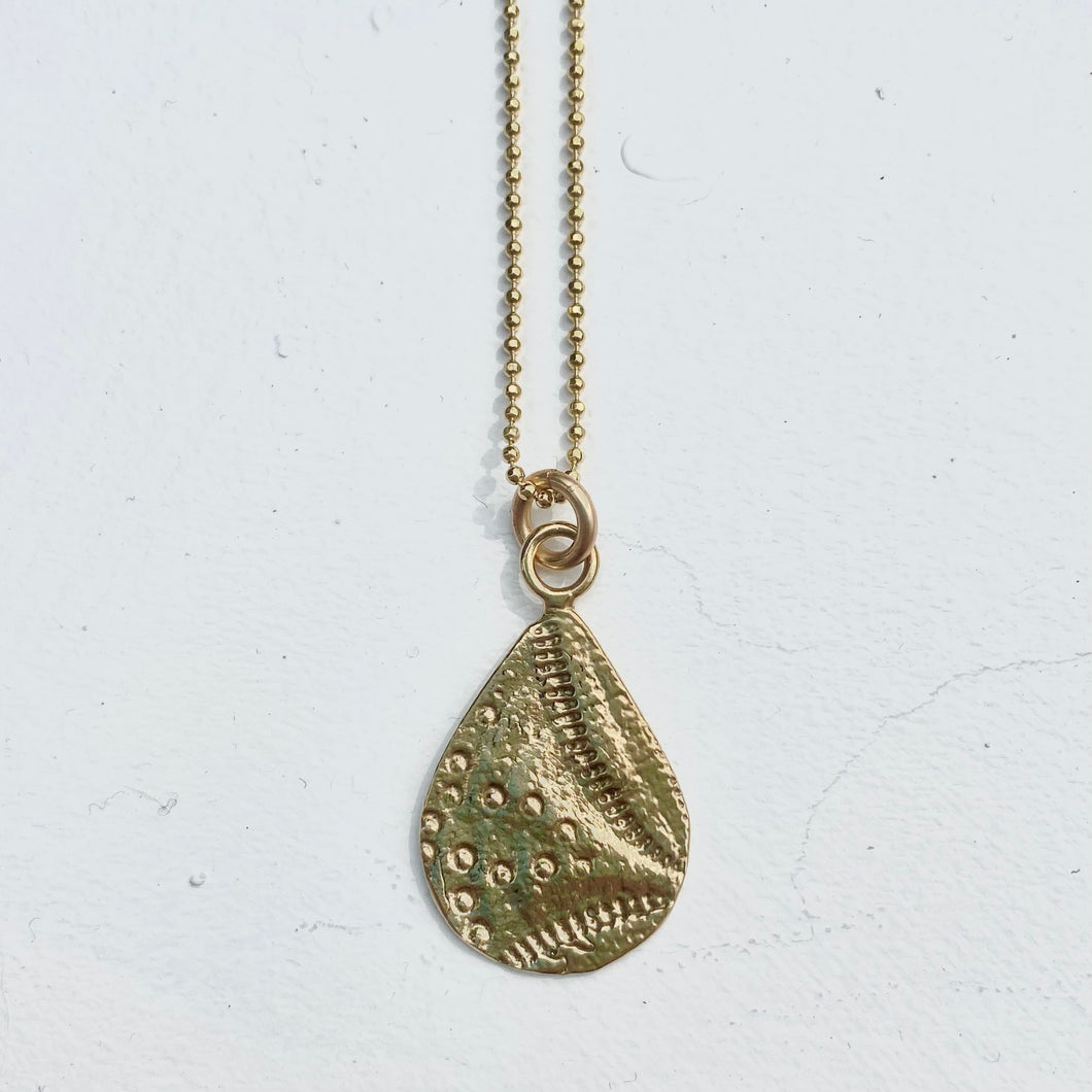 Sand Dollar Tear Drop Necklace - Bronze