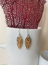 Load image into Gallery viewer, Coral Tear Earrings / Silver &amp; Bronze

