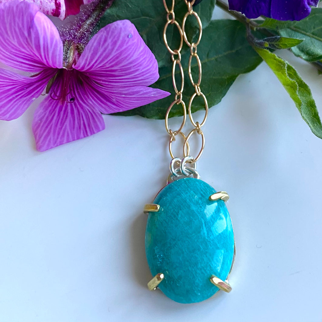 Bloom Amazonite Oval Necklace