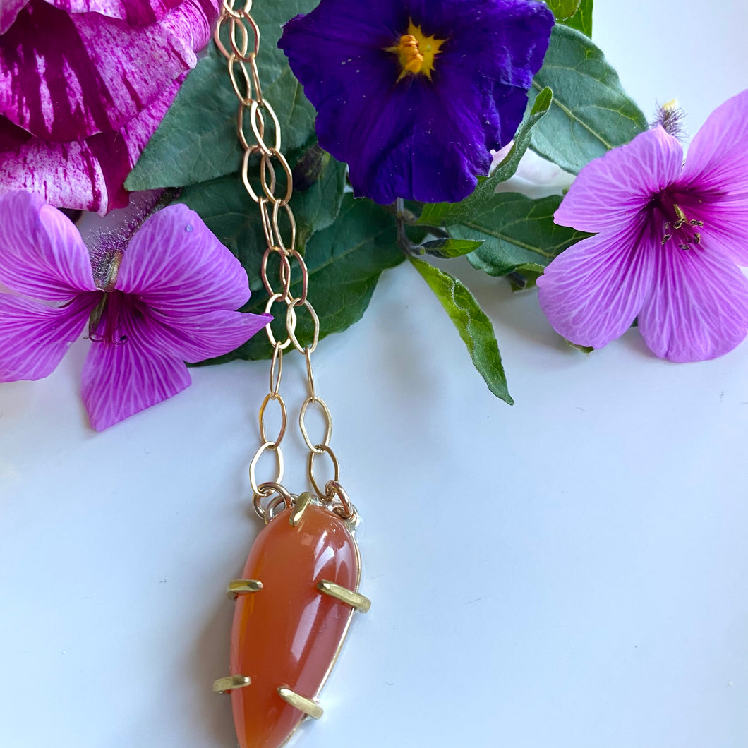 Bloom Carnelian Tear Large Necklace