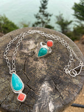 Load image into Gallery viewer, Earth /// Sky Ring: Amazonite + Coral

