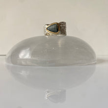 Load image into Gallery viewer, Grey Quartz Starfish Ring - 18K gold and sterling silver - size 9
