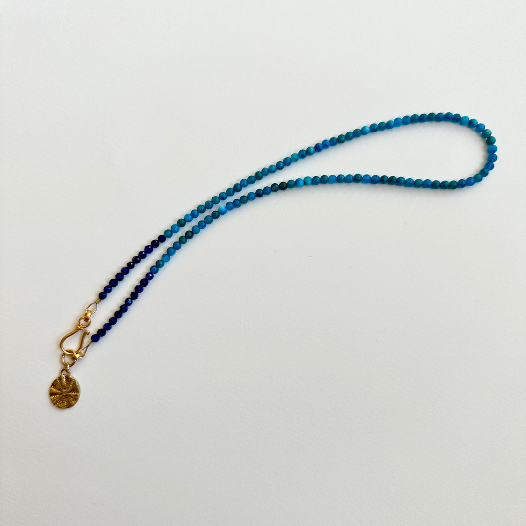 Laguna Necklace - Apatite, Lapis Lazuli and Gold Fill